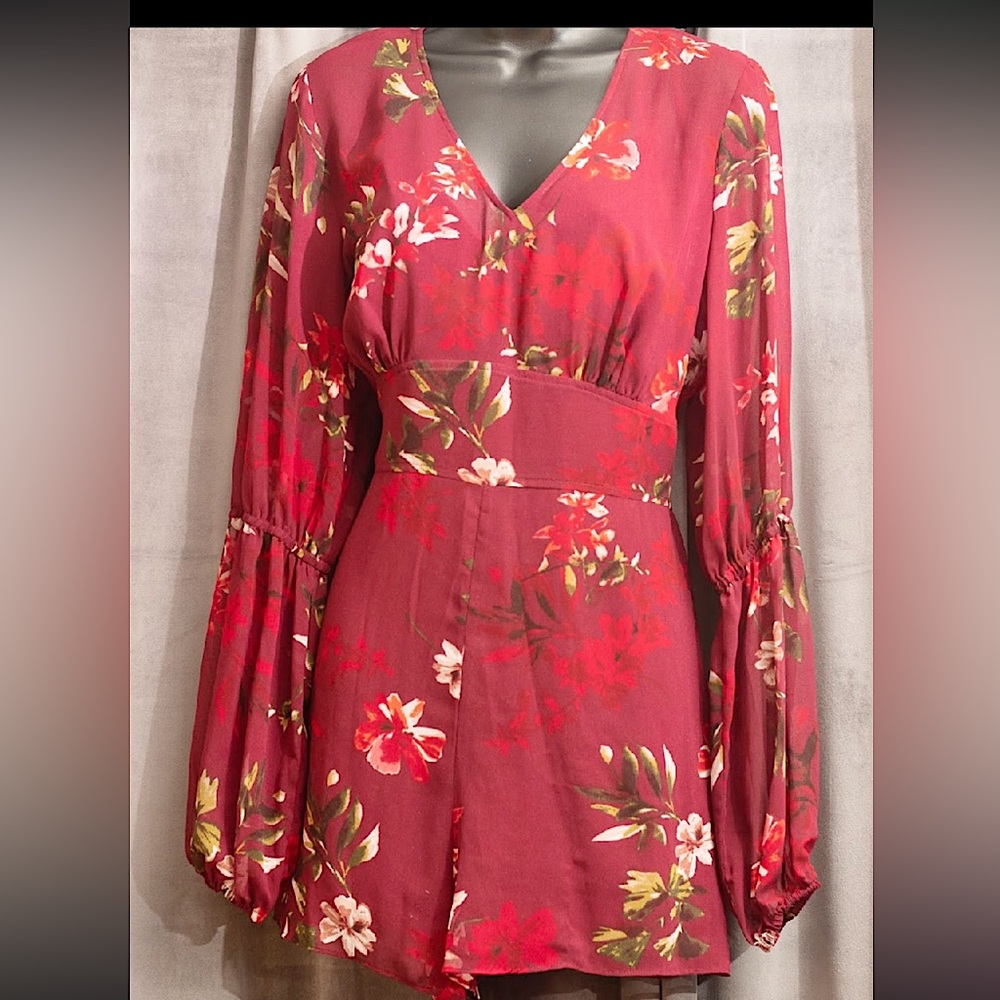 Maroon Floral Romper